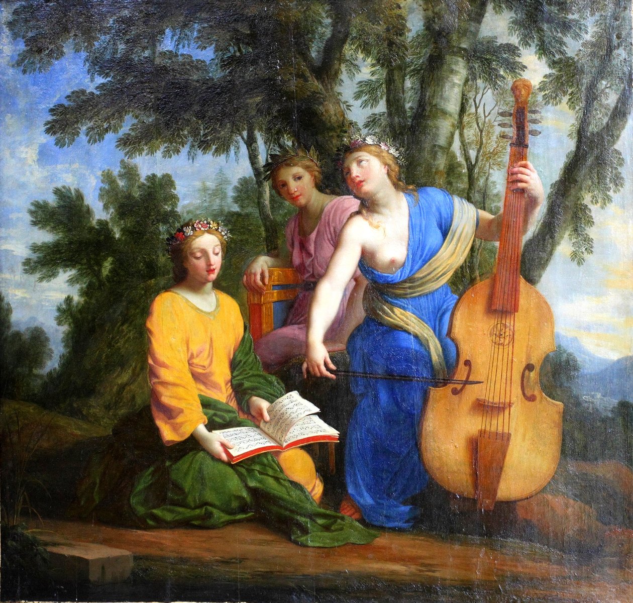 French: Melpomène, Érato et Polymnie Melpomene, Erato and Polyhymnia - Eustache Le Sueur
