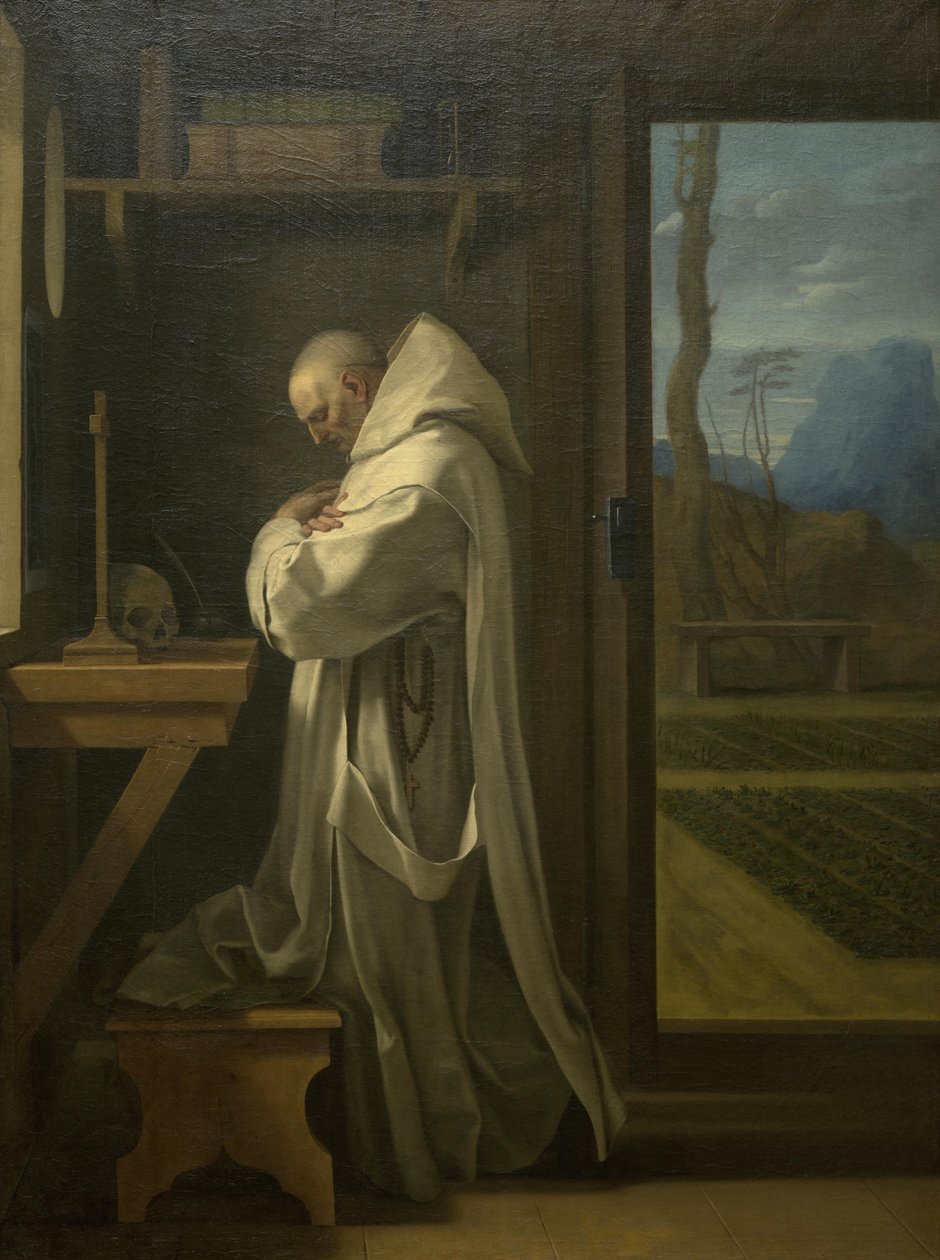 French : Saint Bruno en prière St. Bruno in Prayer - Eustache Le Sueur