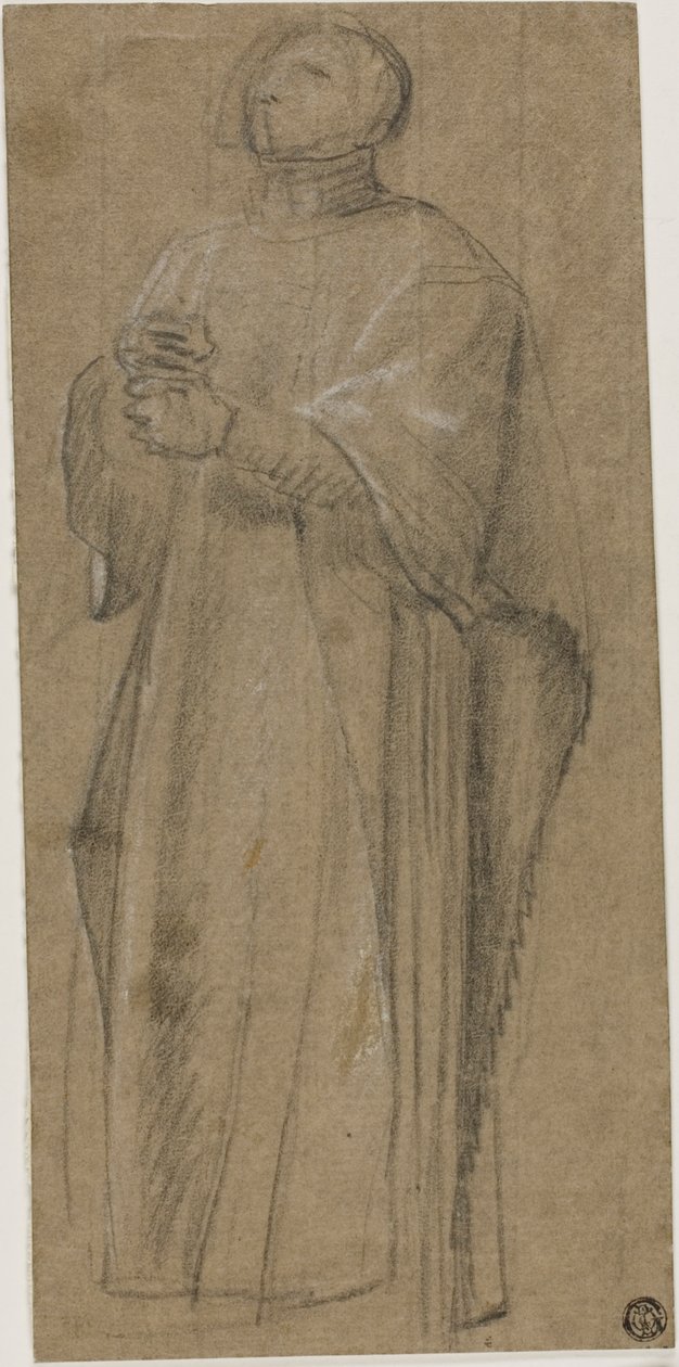 Étude pour le prêtre portant la crosse - Eustache Le Sueur