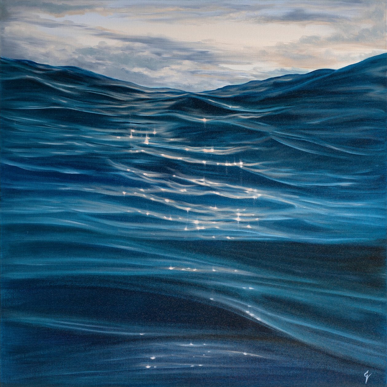 Danse avec les vagues, 2020 (huile sur toile) - Eva Volf