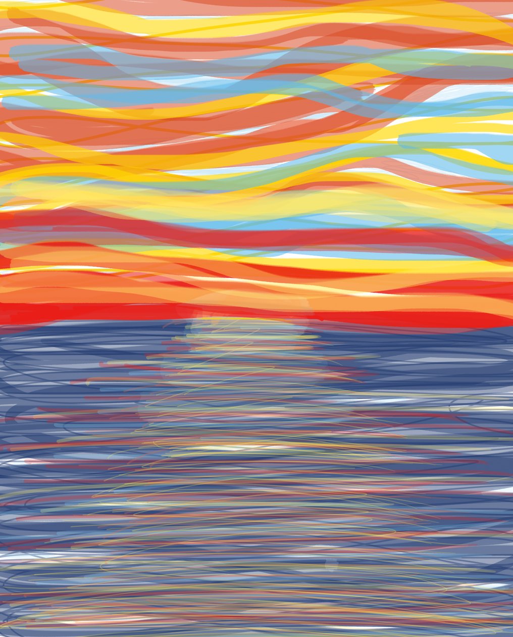 Océan Atlantique, 2018 (dessiné à la main sur un iPad avec un Apple pencil) - Evan Sklar