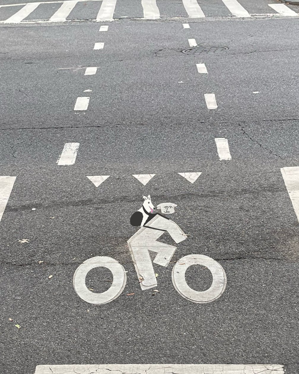 Signalisation de la voie cyclable dans la rue (art numérique) - Evan Sklar