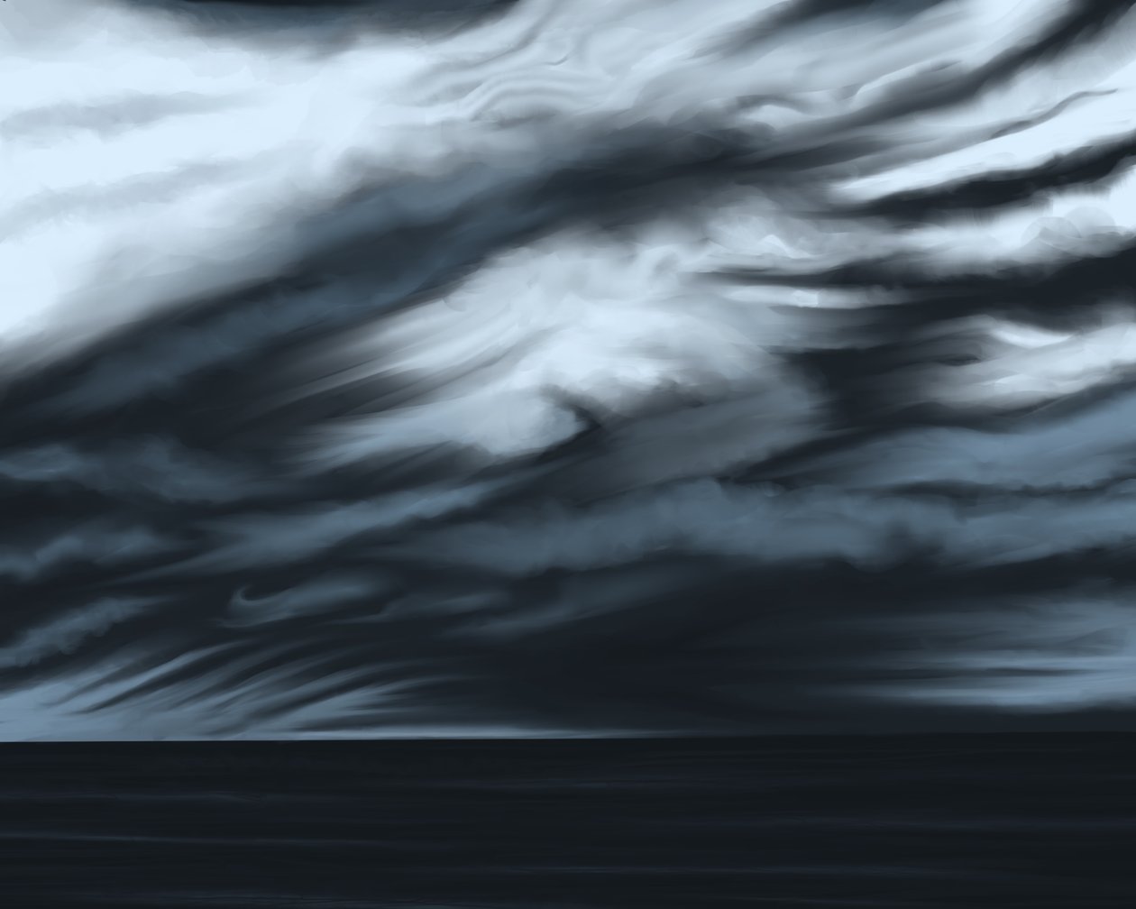 Ciel bleu et océan , c.2020-24 (art numérique) - Evan Sklar