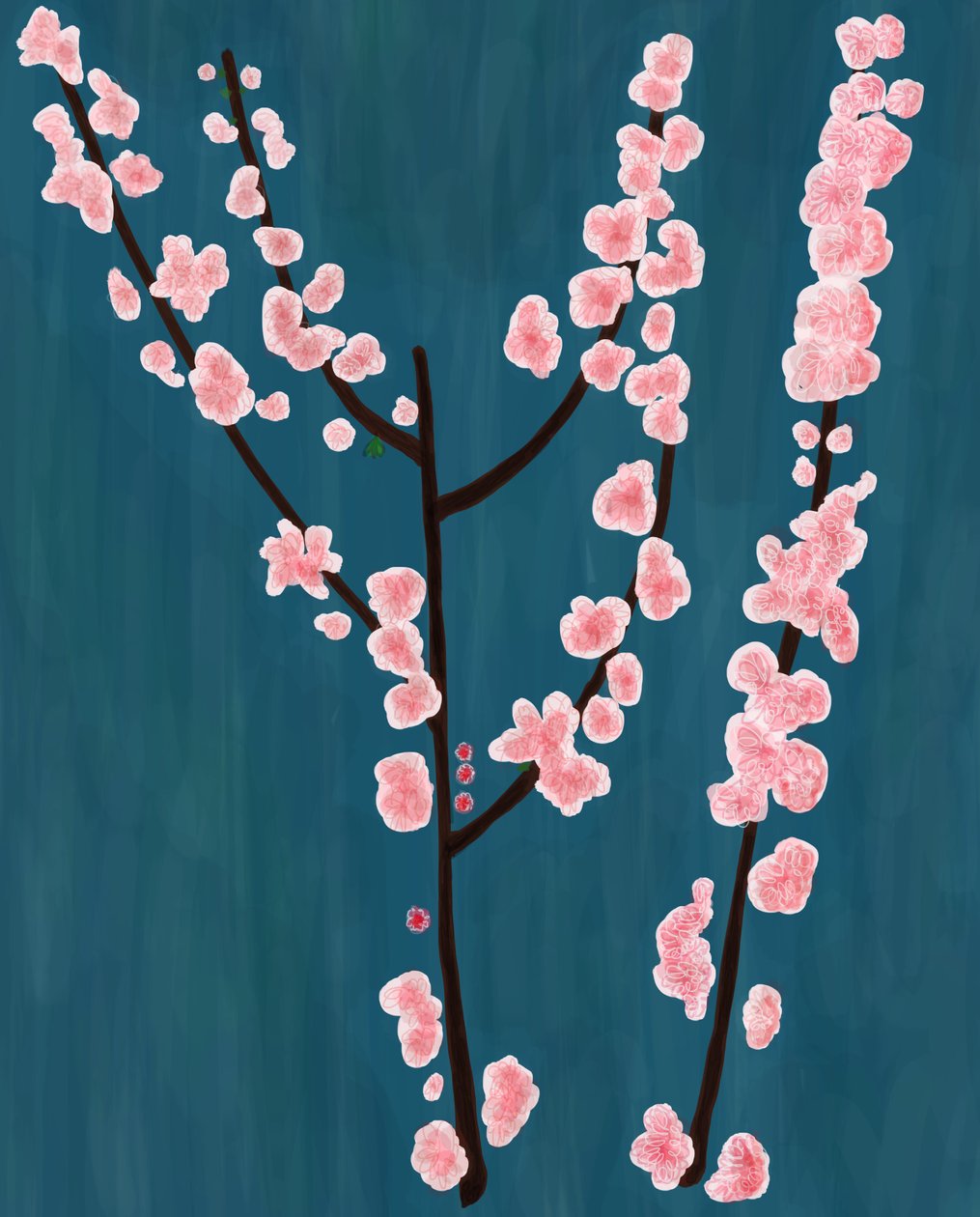Branches de cerisiers en fleurs, Brooklyn (art numérique) - Evan Sklar