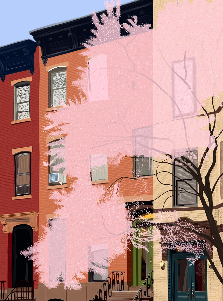 Cherry Blossoms, 7th Street, 2025 (art numérique) - Evan Sklar