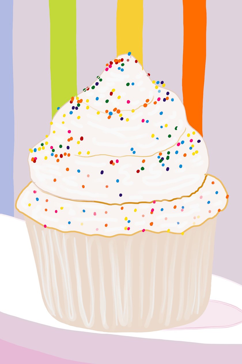 Cupcake avec glaçage à la vanille et saupoudrage, Brooklyn (art numérique) - Evan Sklar