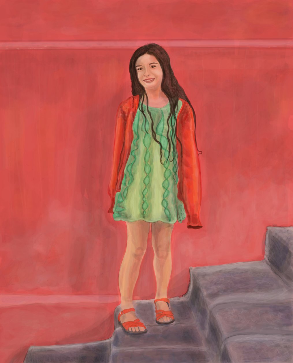 Fille à San Miguel (art numérique) - Evan Sklar