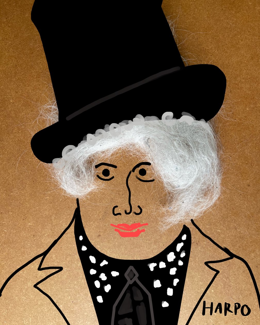 Harpo Marx (dessin collage) | Evan Sklar | Estampe d'art