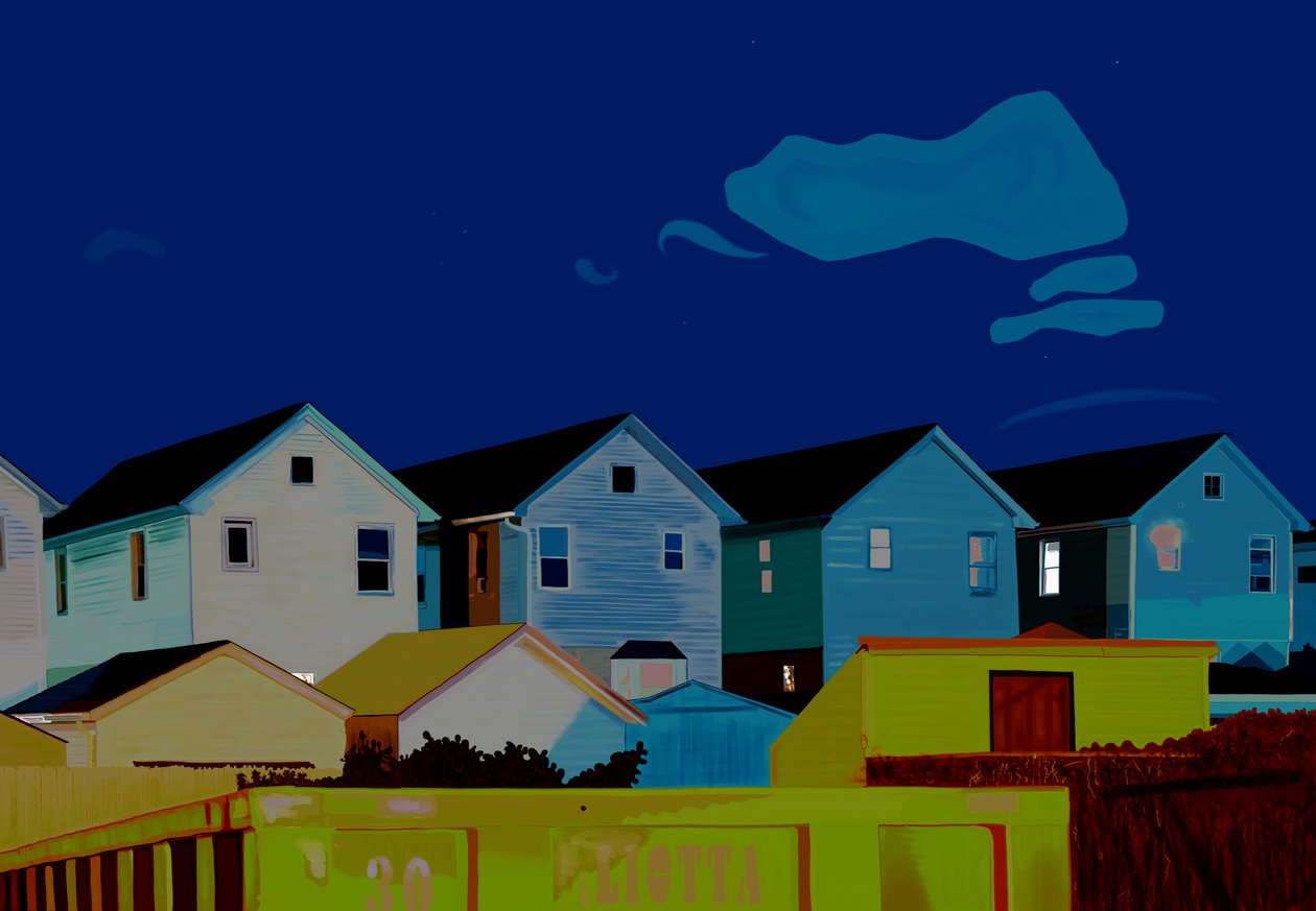 Houses In Queens (art numérique) - Evan Sklar