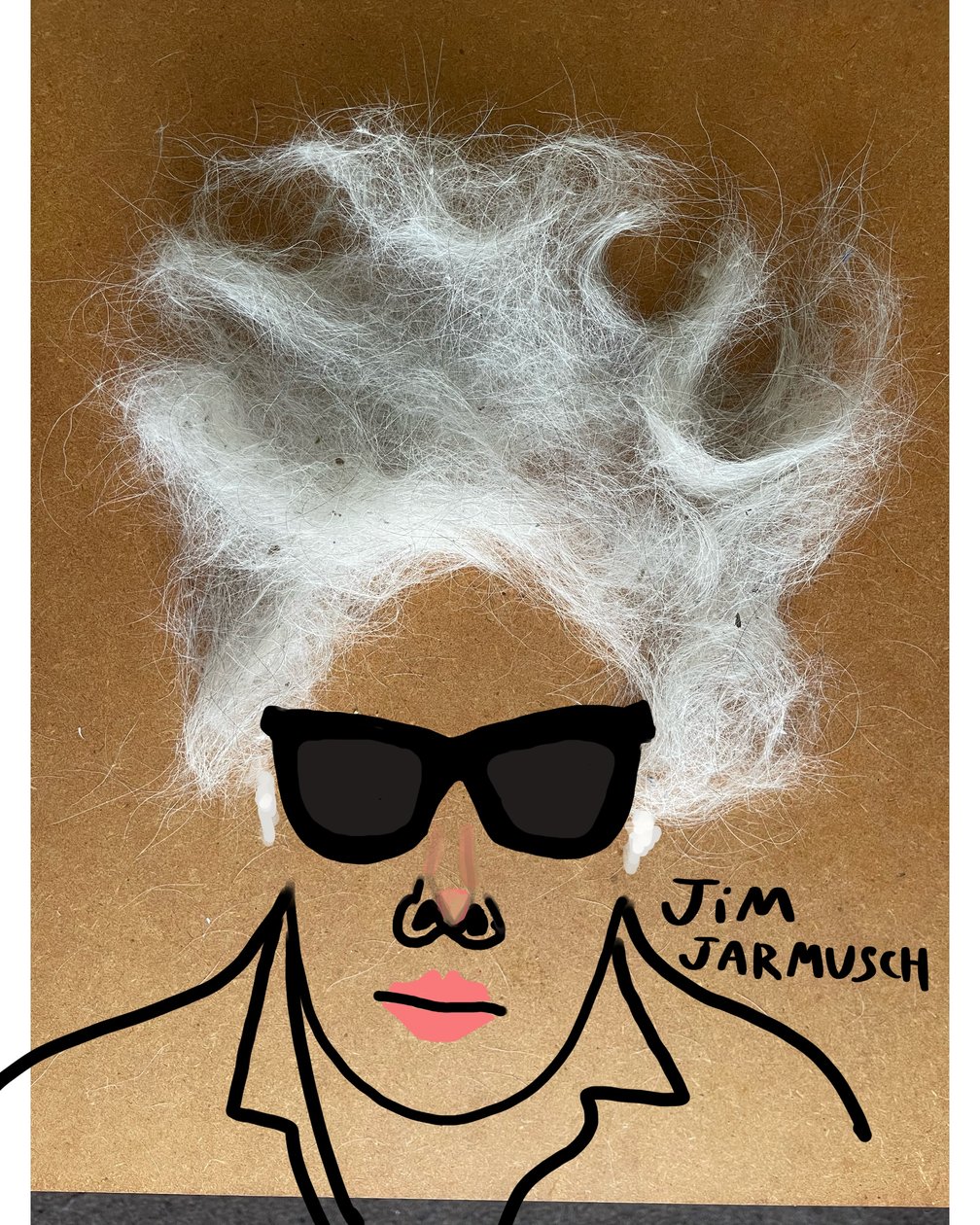 Jim Jarmusch (dessin collage) - Evan Sklar