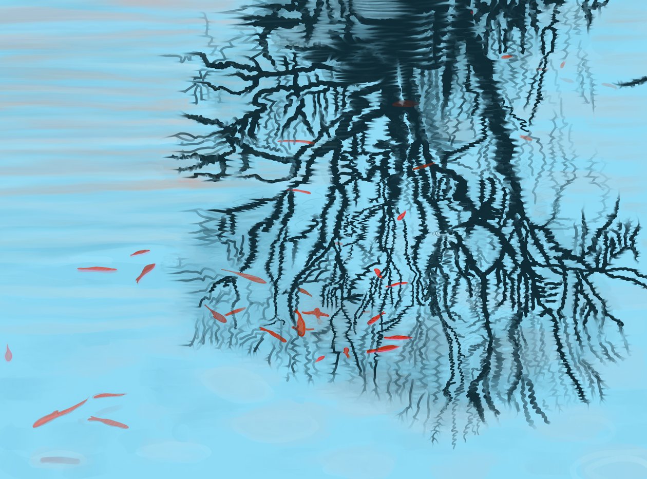 Koï et branches d