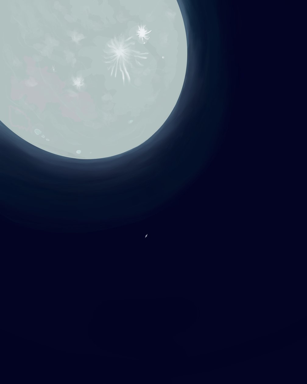 Lune et Saturne, vers 2020-24 (art numérique) - Evan Sklar