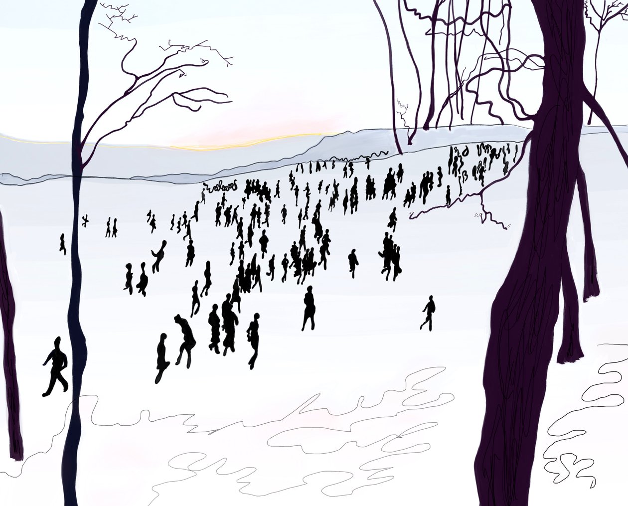 Prospect Park, hiver (art numérique) - Evan Sklar