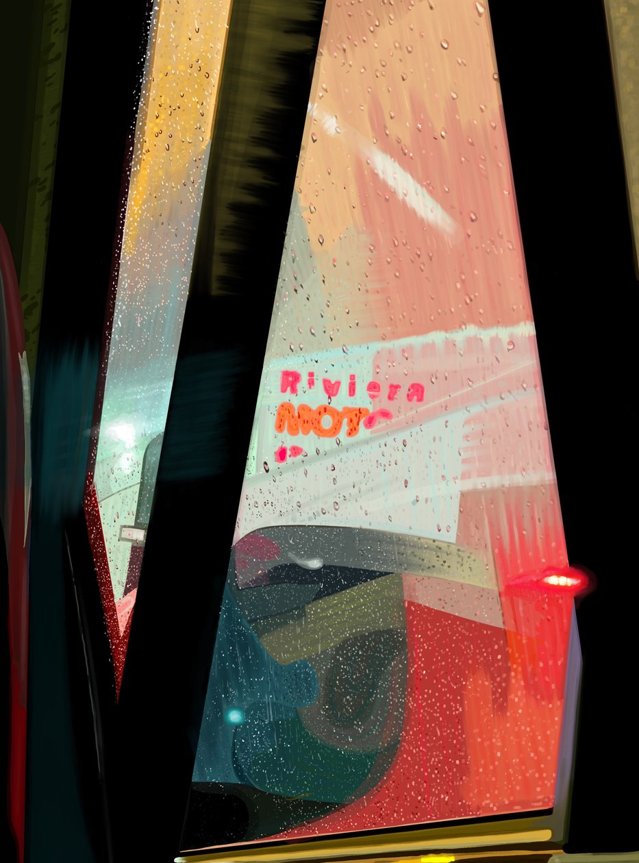 Panneau du motel Rivera vu d