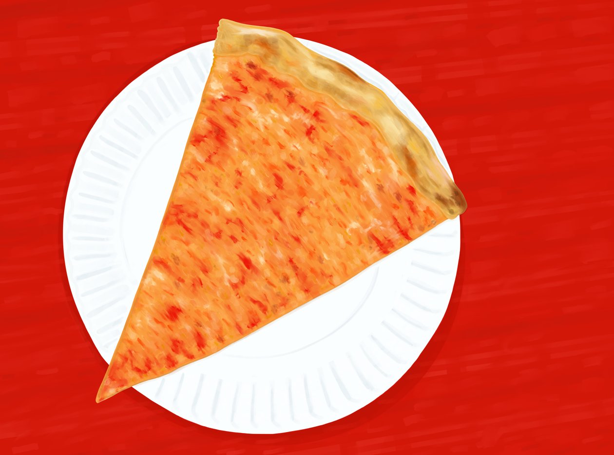 Tranche de pizza new-yorkaise, 2025 (art numérique) - Evan Sklar
