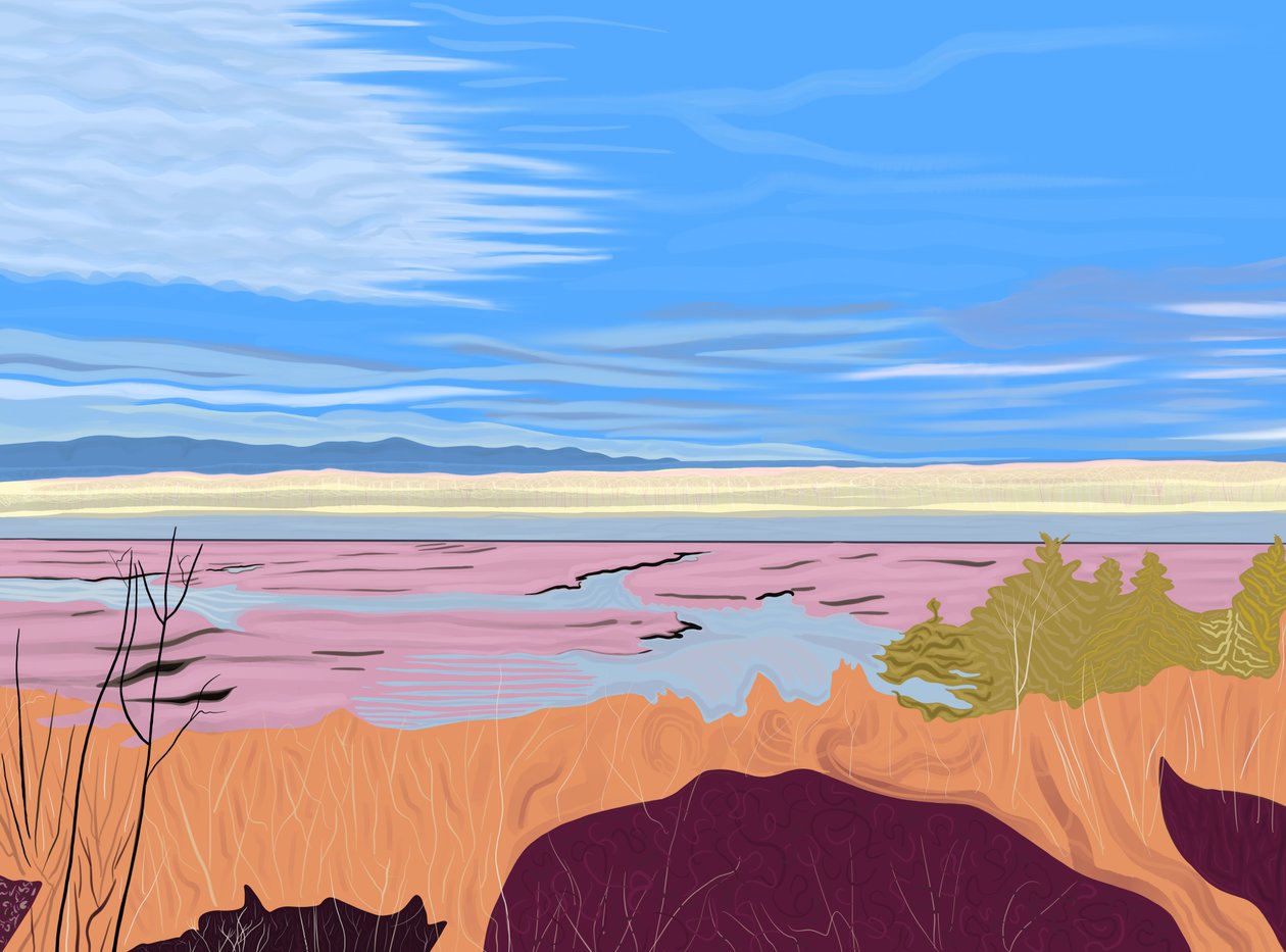 La rivière Hudson vue de Hudson, New York. (art numérique) - Evan Sklar