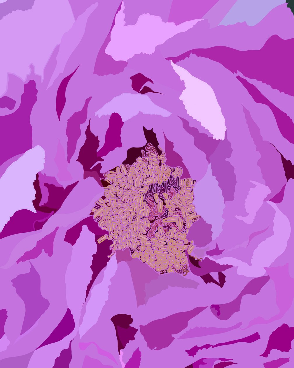 Pivoine arborescente, c.2020-24 (art numérique) - Evan Sklar