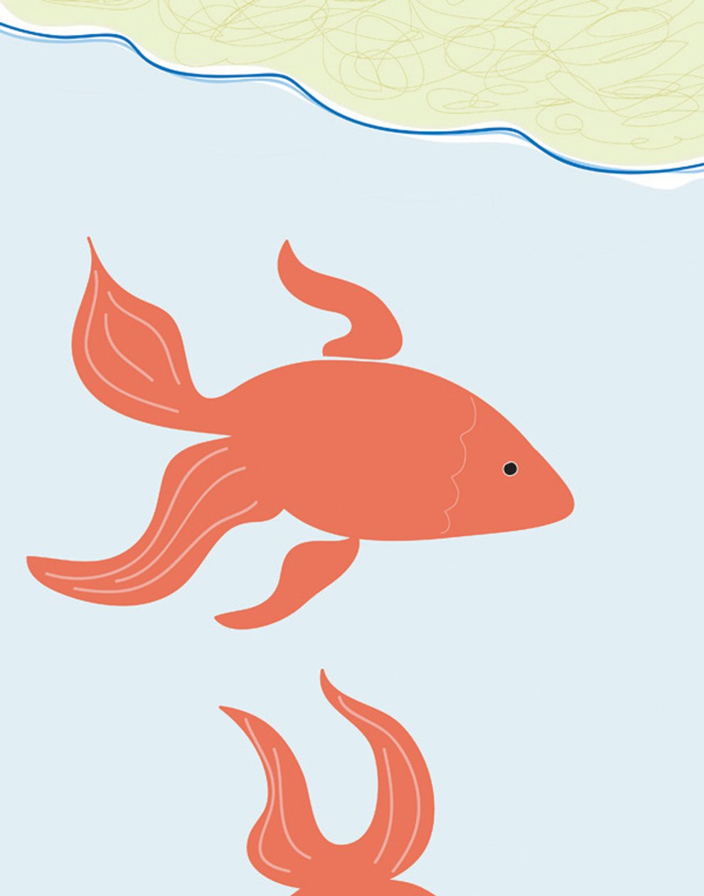 Two Goldfish In Bowl, 2015 (dessiné à la main sur un iPad avec un crayon Apple) - Evan Sklar