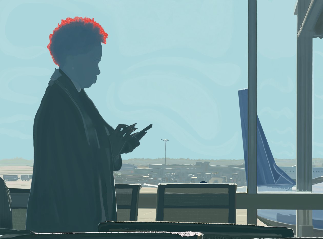 Femme attendant à l