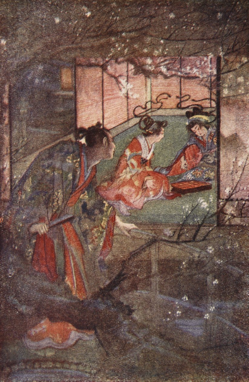 Kato Sayemon dans le Palais du Shogun Ashikaga, illustration de 