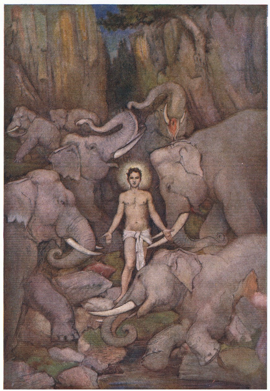 Prahlada surmontant les éléphants - Evelyn Paul