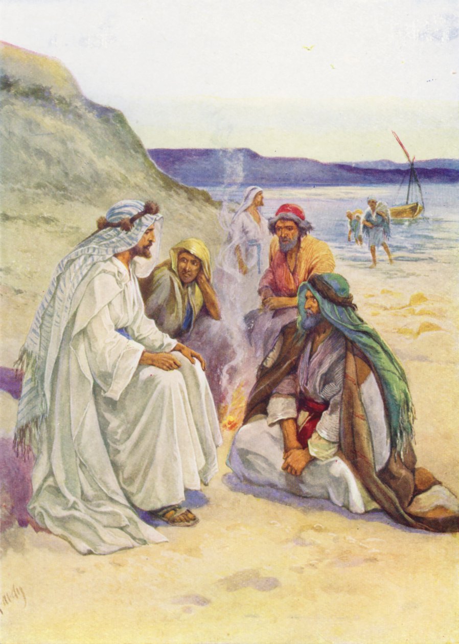 Lovest Thou Me (colour litho) - Evelyn Stuart Hardy