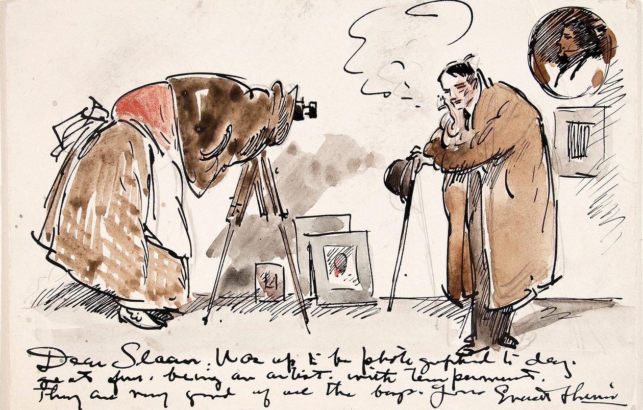Caricature de Shinn photographié par Gertrude Käsebier - Everett Shinn