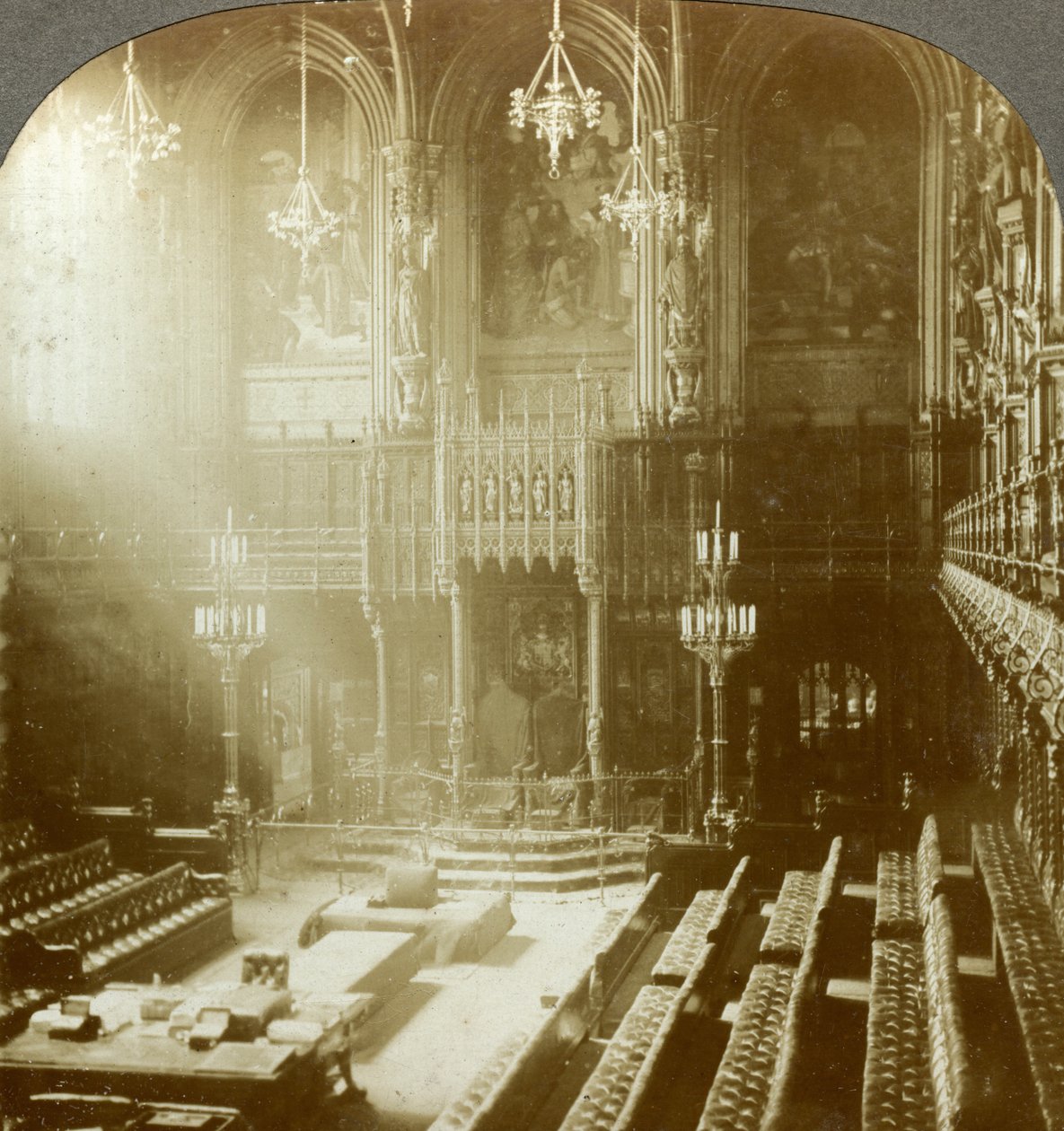 Intérieur de la Chambre des Lords, Westminster, Londres - Excelsior Stereoscopic Tours