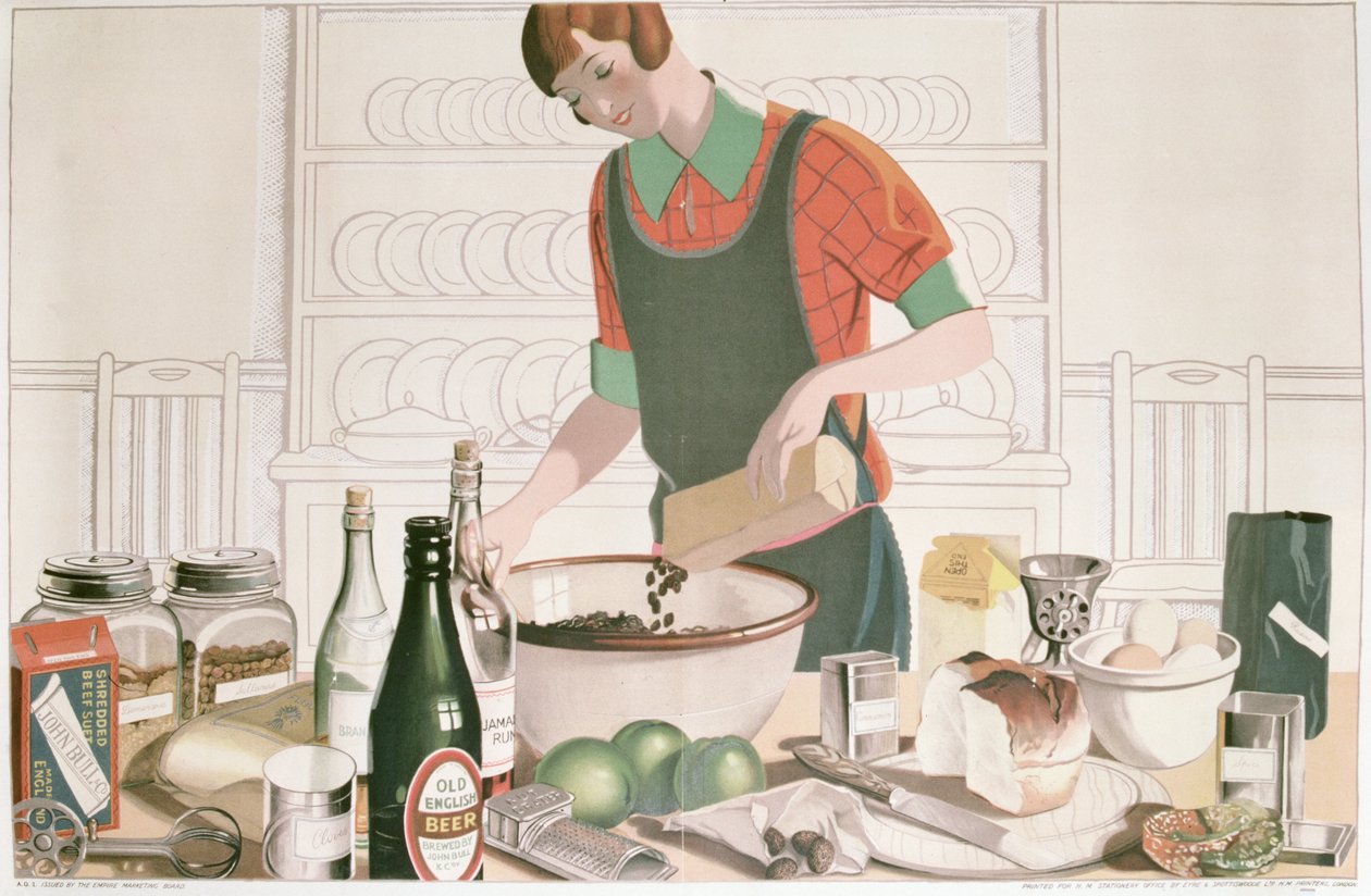 Le pudding de Noël, affiche 1928 - F.C. Harrison