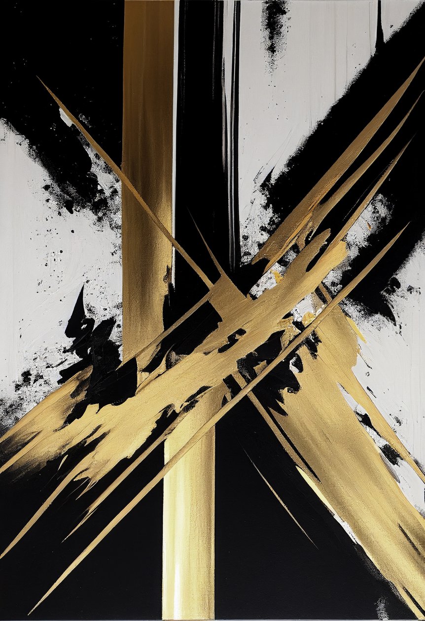Peinture contemporaine or noir - F. Abderrahim