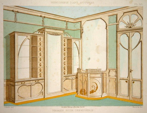 Design intérieur pour une boutique de tailleur de chemises, illustration de 