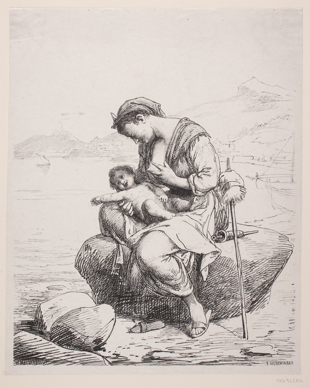 Une jeune mère - F. Hendriksen