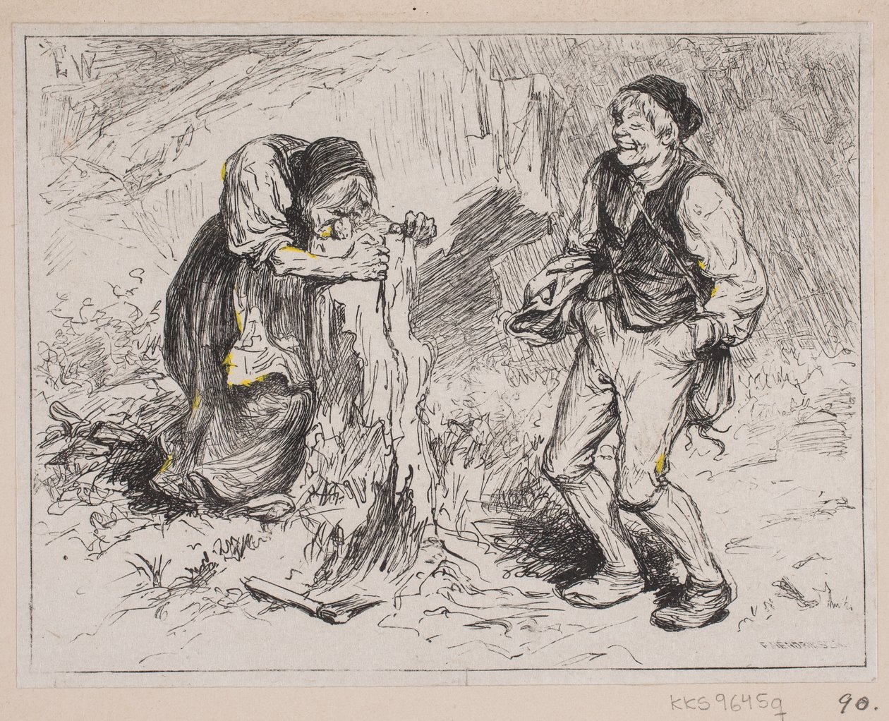 Illustration pour "Gjæte Kongens Harer" - F. Hendriksen