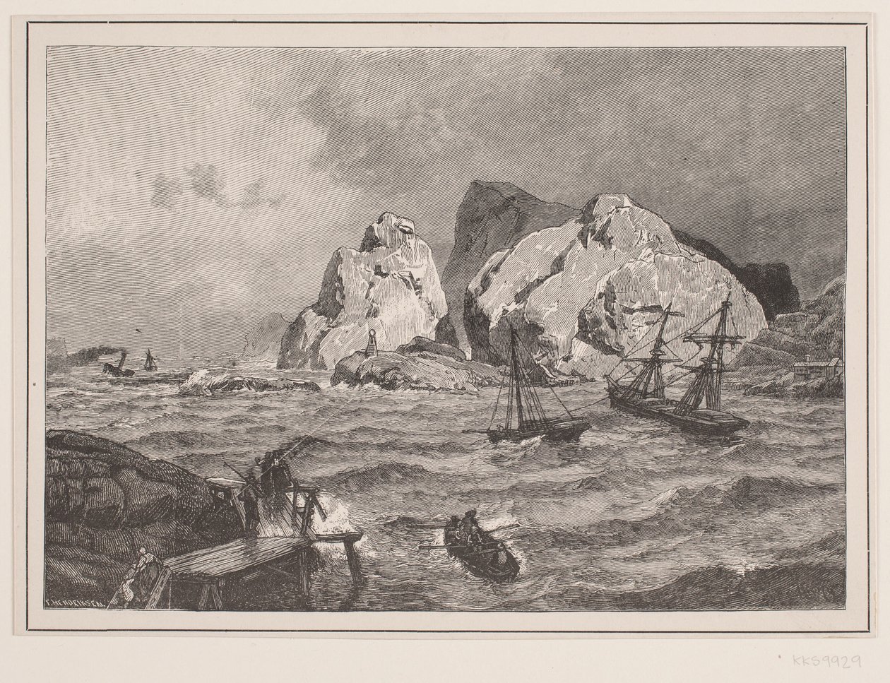 Nødhavn sur la côte norvégienne - F. Hendriksen