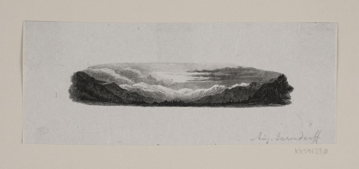 Vignet. Montagnes enneigées - F. Hendriksen