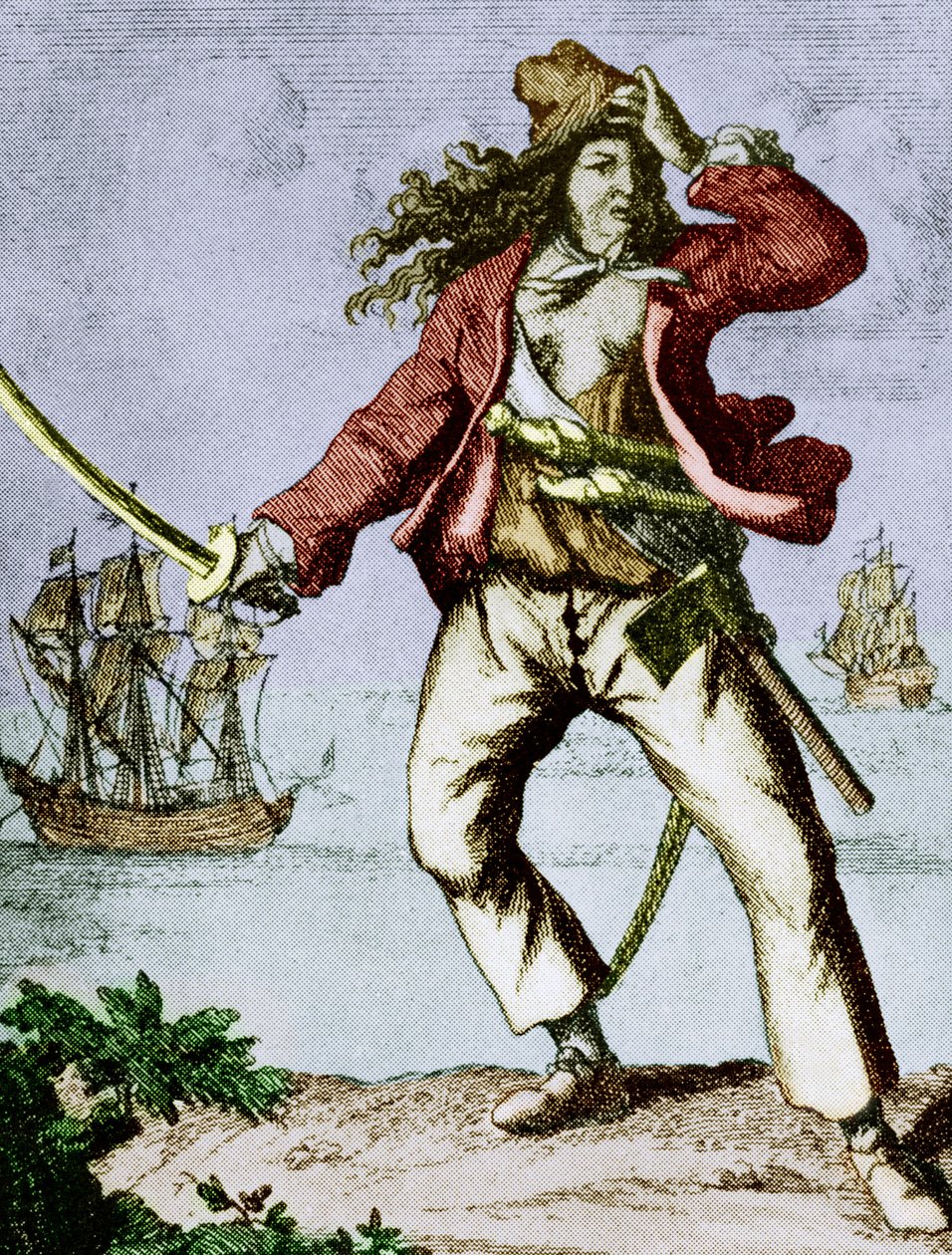 Mary Read (1690-1720) femme pirate anglaise (gravure) - F. Wentworth