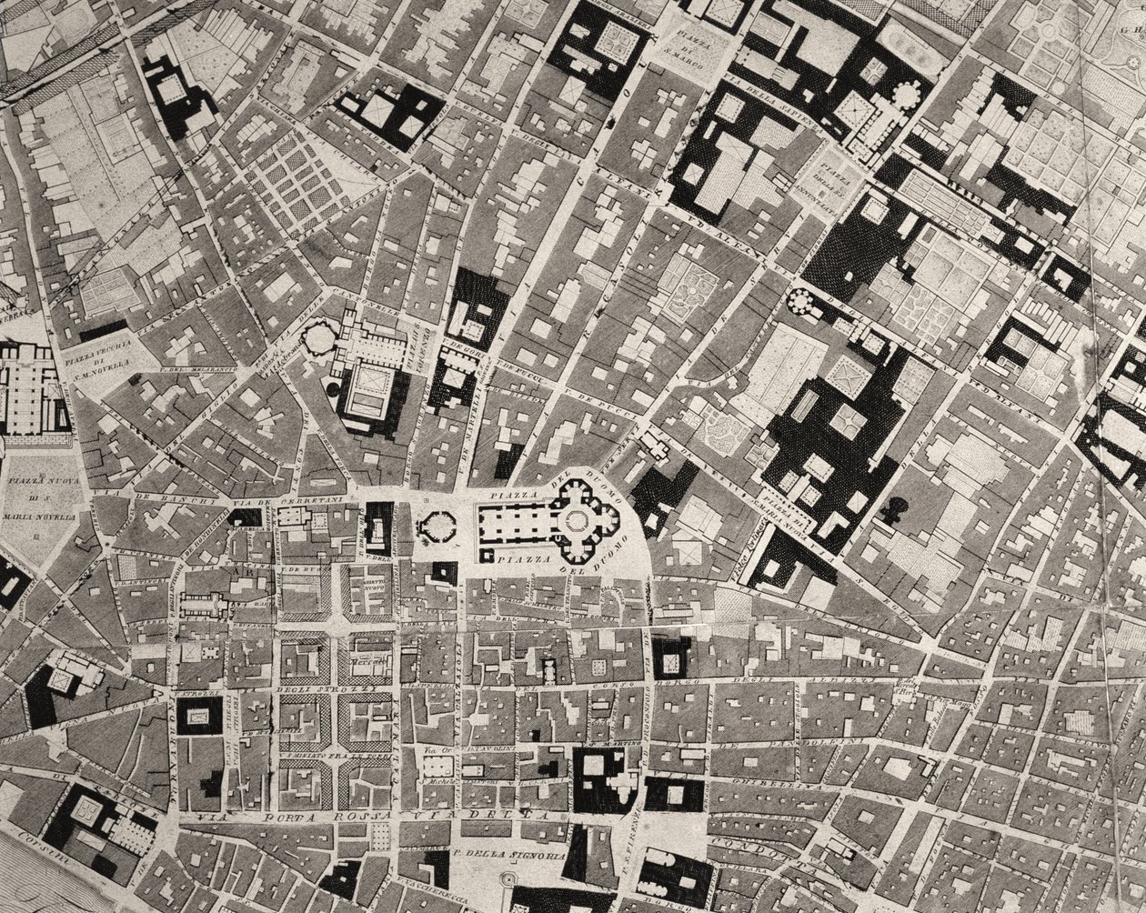 Carte de Florence (détail) - Fantozzi