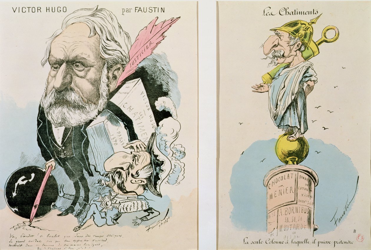 Caricatures de Victor Hugo et Napoléon III, 1870 - Faustin