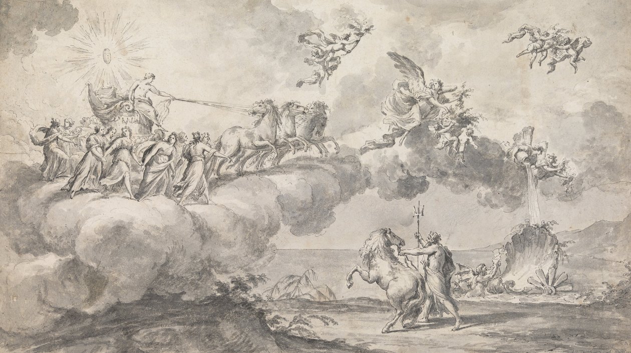 Design de tapisserie - Apollon dans son char conduit par Aurore - Fedele Fischetti