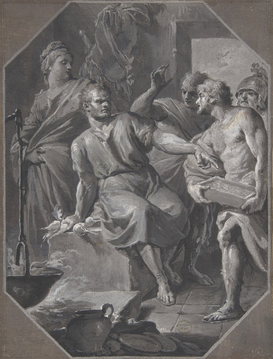 Manius Curius Dentatus refusant les présents des ambassadeurs samnites, 1732-92 - Fedele Fischetti