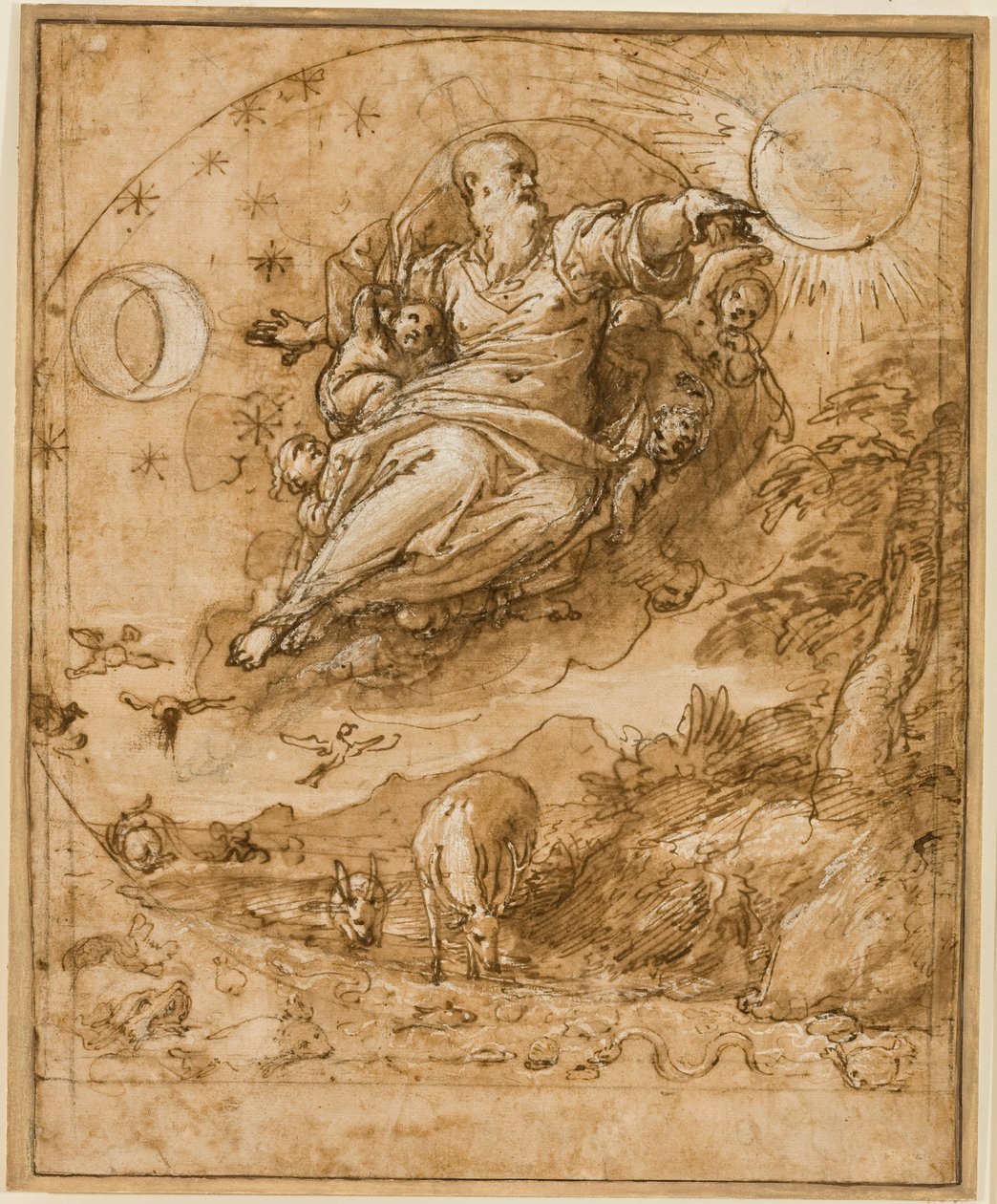 Le Seigneur Créant le Soleil et la Lune, 1566-69 - Federico Zuccaro