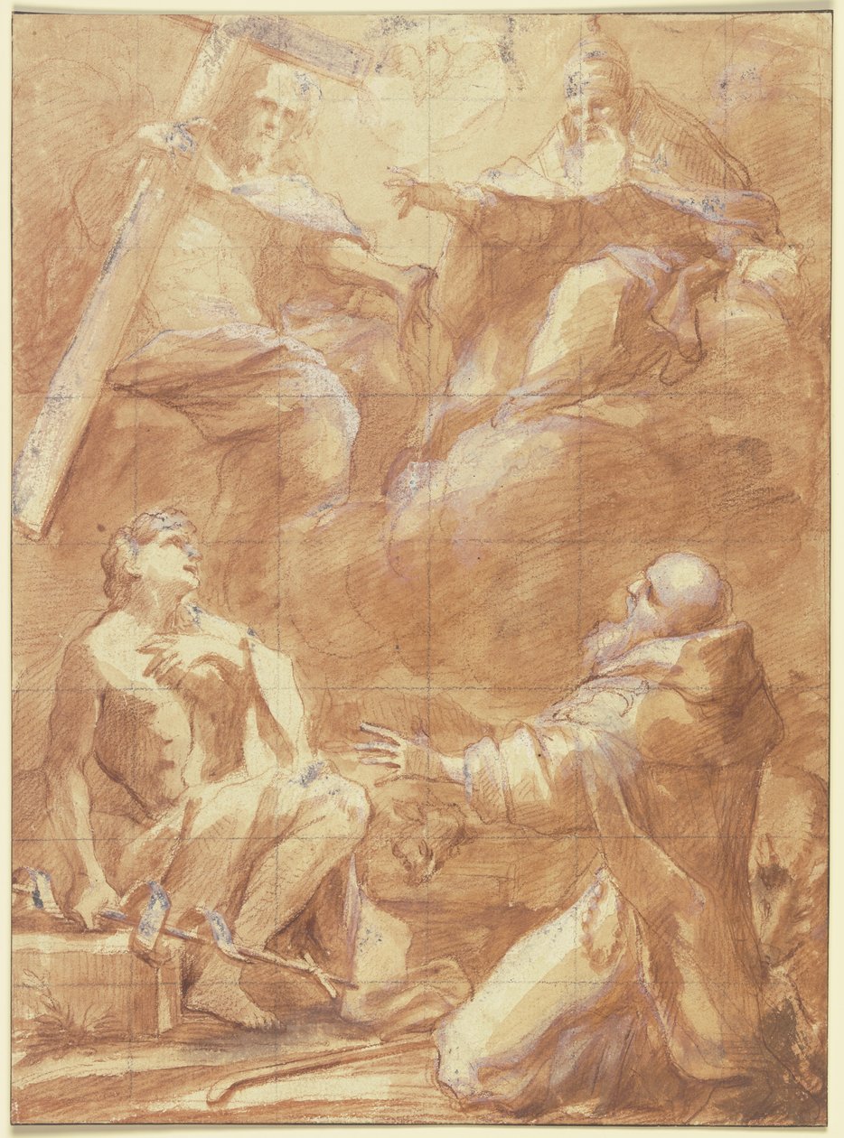 Johannes der Täufer und der Heilige Antonius erblicken Gottvater - Federico Barocci