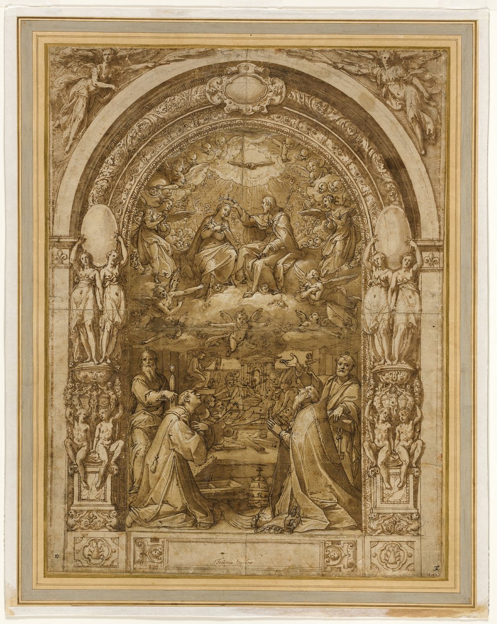 Couronnement de la Vierge, avec le martyre de saint Laurent - Federico Zuccaro