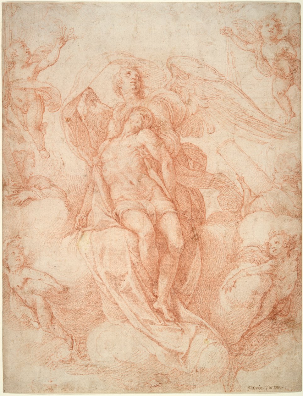Le Christ mort soutenu par des anges - Federico Zuccaro