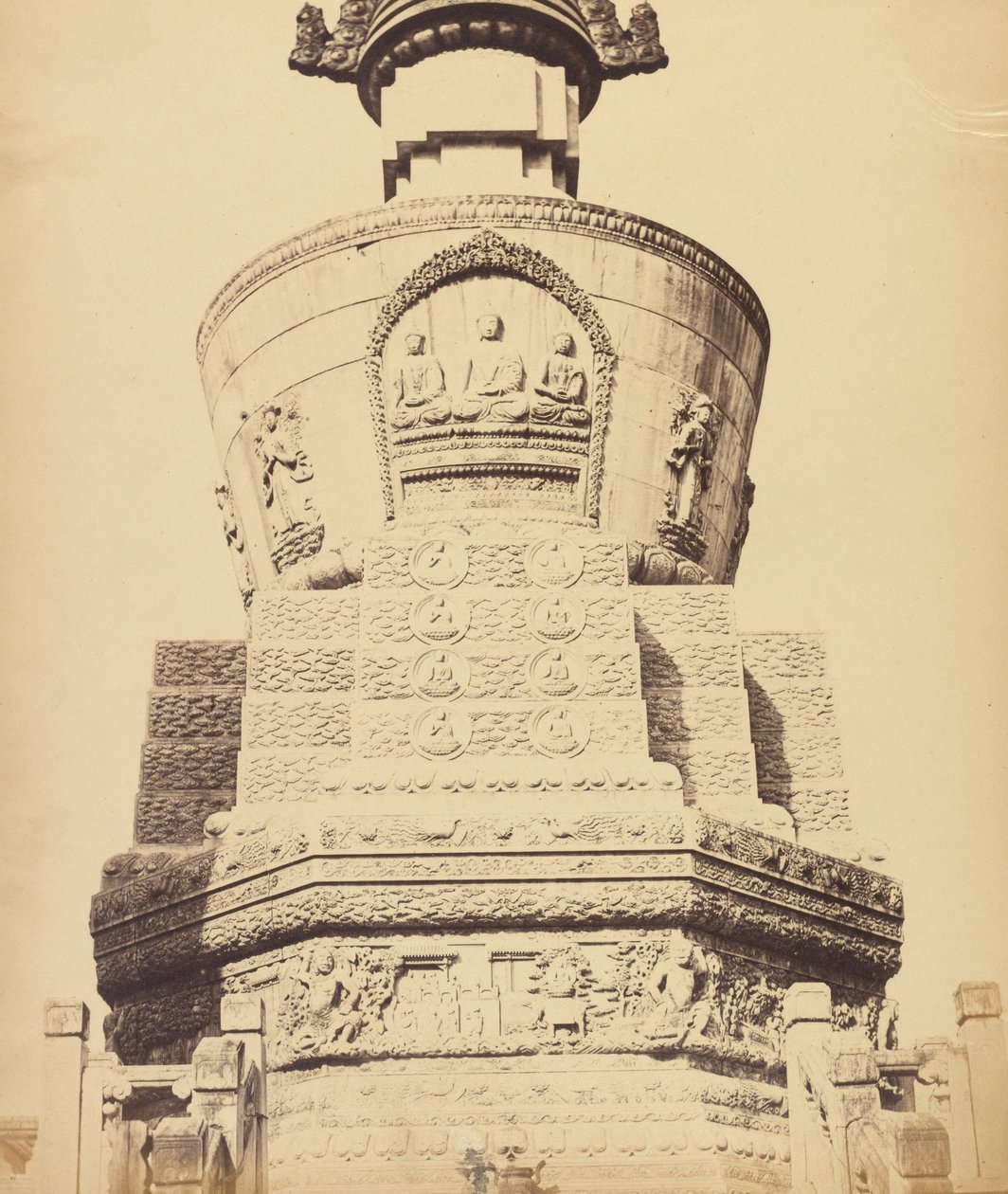 Vue architecturale du temple Lama près de Pékin, octobre 1860 - Felice Beato