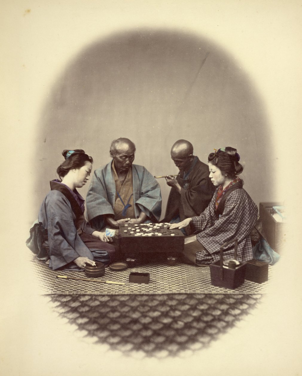 Japonais jouant au go - Felice Beato