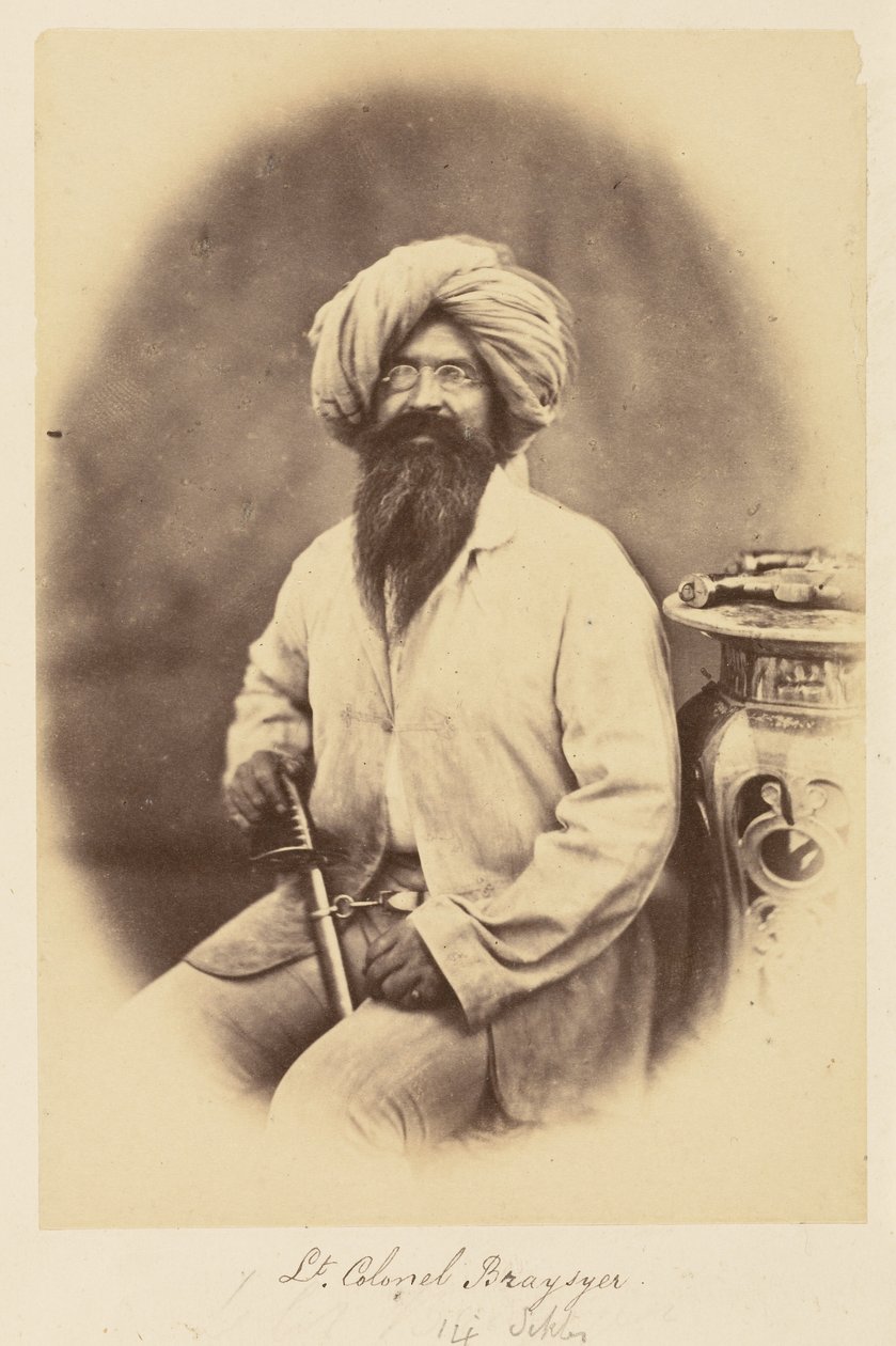 Lieutenant-colonel Braysyer. [14e Sikhs - Felice Beato