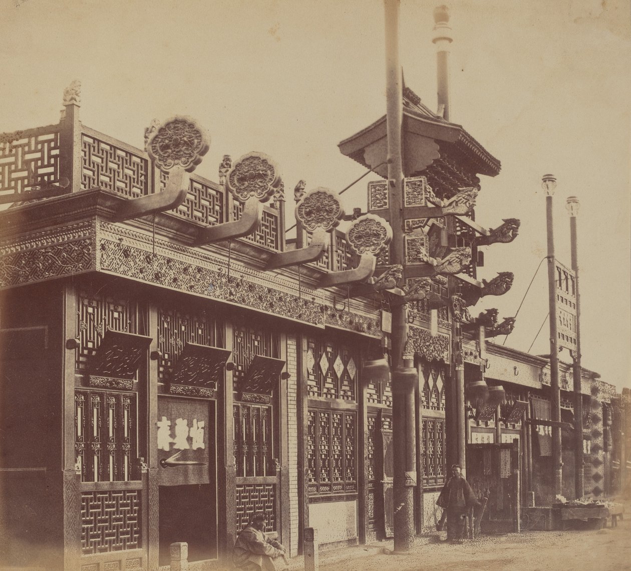 Boutiques et rue, ville chinoise de Pékin, octobre 1860 - Felice Beato