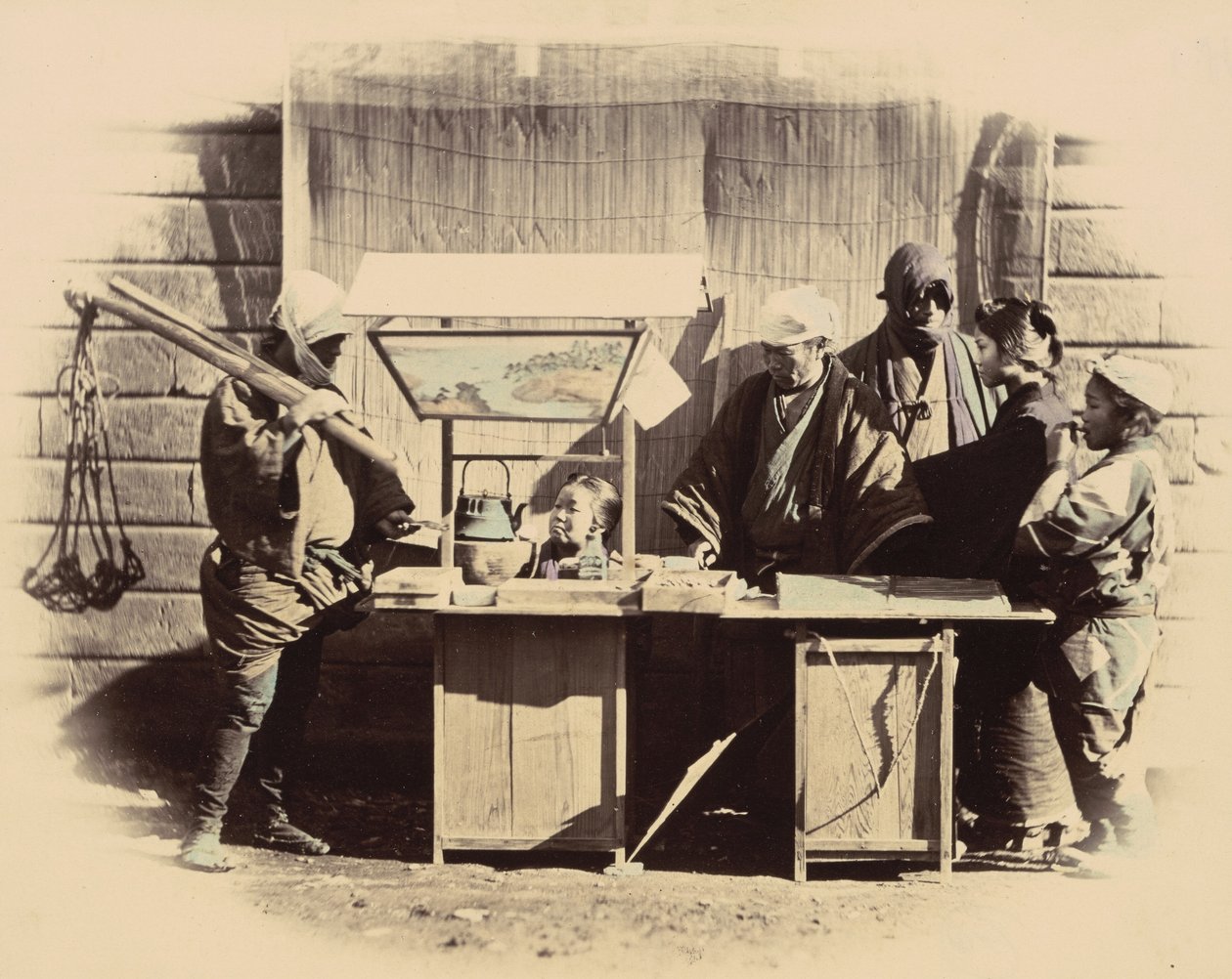 Étalages de rafraîchissements de rue, vers 1865 - Felice Beato