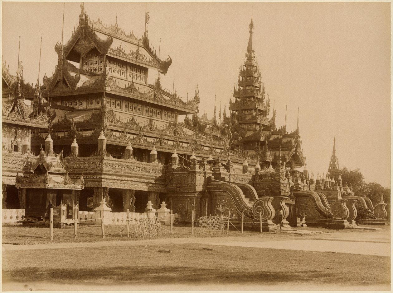 Le Hman Kyaung ou le monastère de verre, Birmanie, c.1890 - Felice Beato